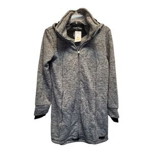 NWT Womens Calvin Klein Gray Oversized Zip-front Performance Hoodie -Size M